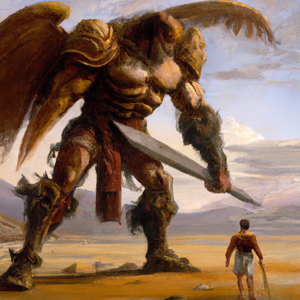 David and Goliath Oil Painting