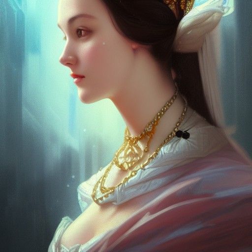 Anne Boleyn Portrait in Hyperdetailed Digital Art Style