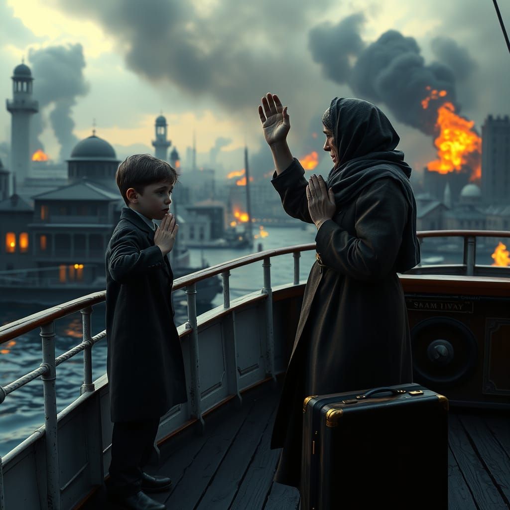 Young Chassidish Boy Waves Goodbye to Tearful Mother Amidst ...