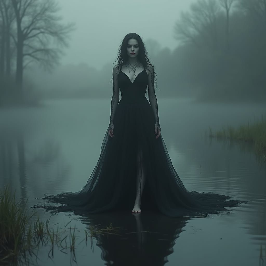 Queen of the Dead in Misty Dark Lake