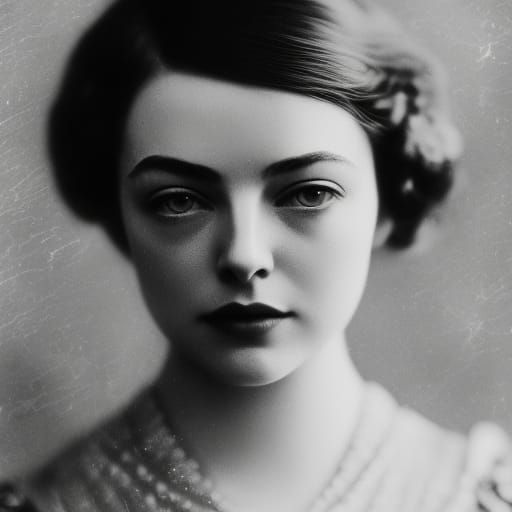 headshot edwardian photograph of anya taylor - joy, natalie portman, emma stone, 1 9 2 0 s film actress, realistic face,...