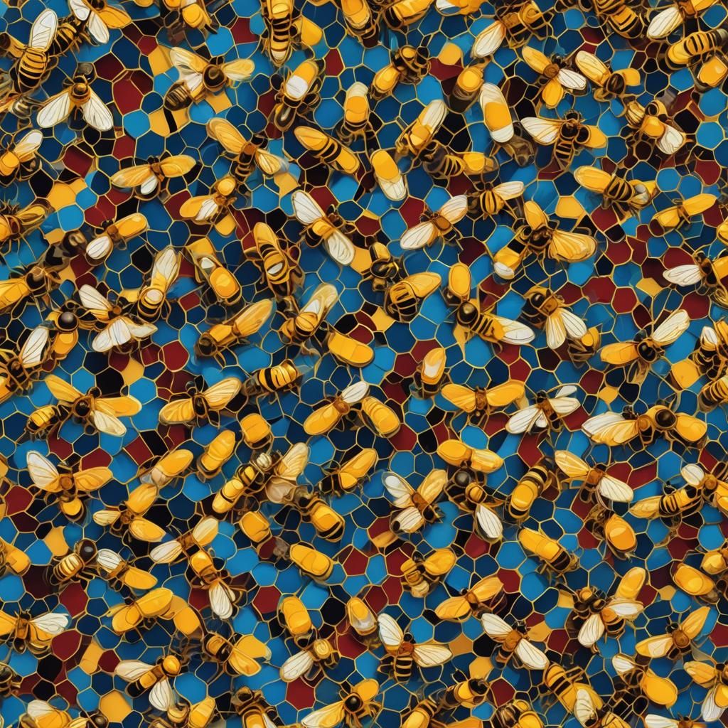 Bees Wings Fluttering: Pop Art in Bold Colors