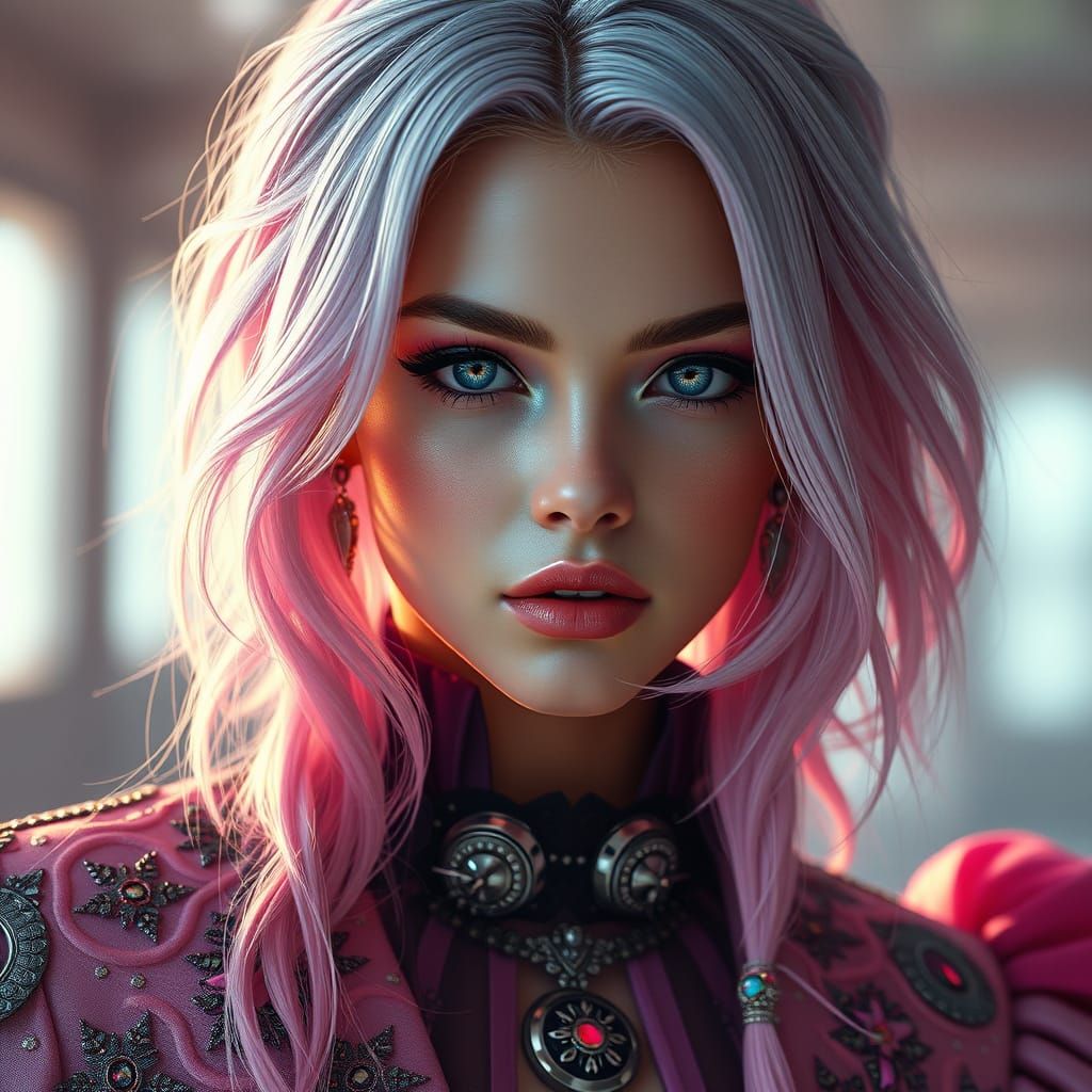 Vibrant Pastel Beauty in High-End Fashion