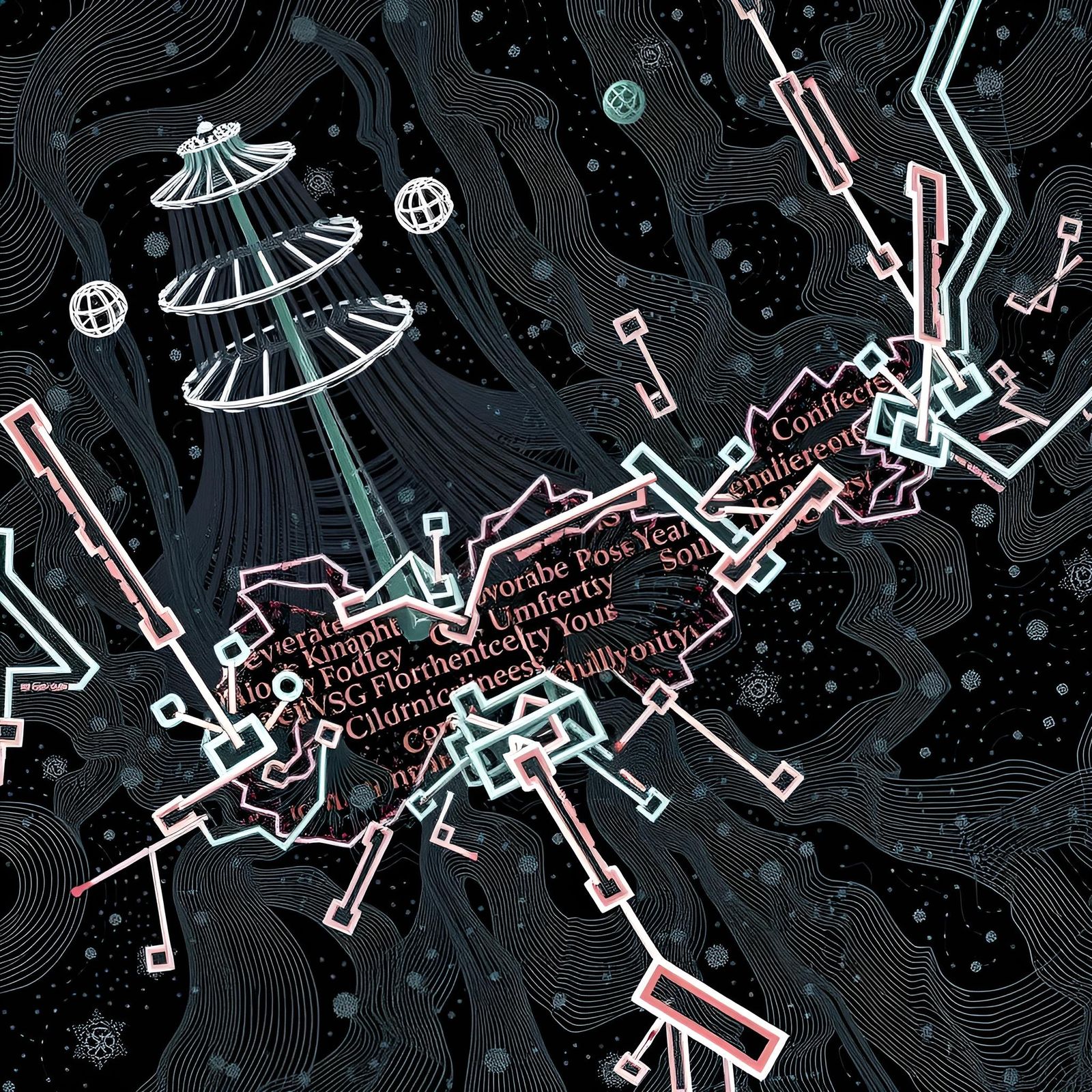 Abstract Digital Art with Flourishing Eldritch Patterns