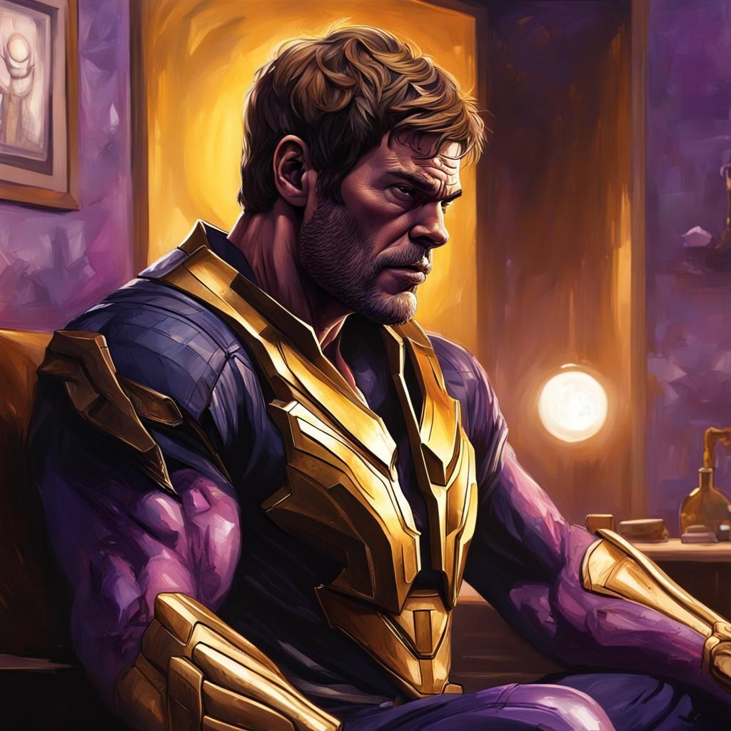 Dexter Morgan as Thanos in Hyperrealistic Style
