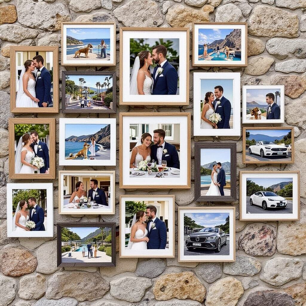 Stone Wall Gallery of a Couple's Life