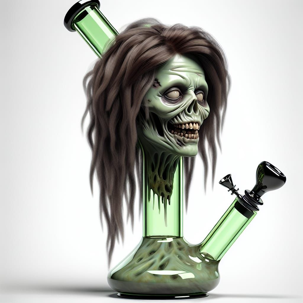 Zombie Girl Head Water Bong Smoking Apparatus