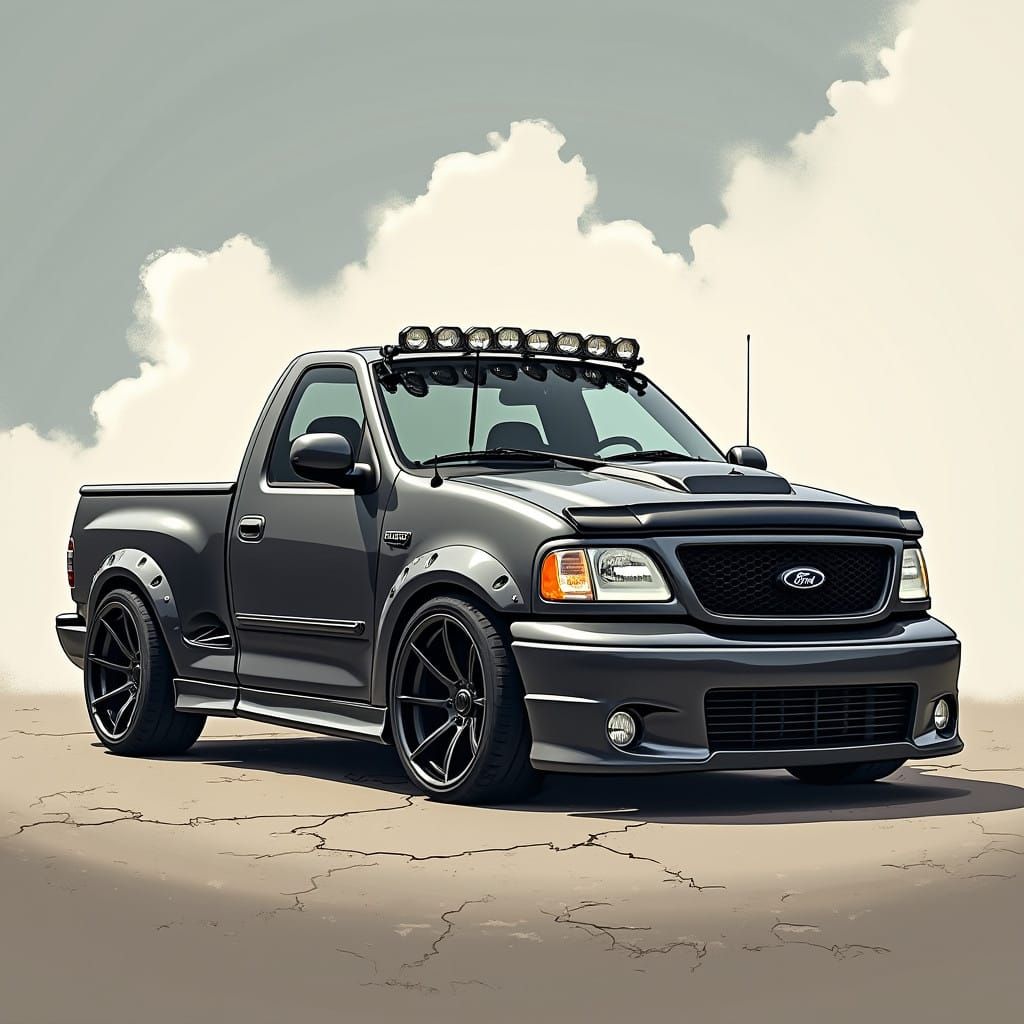 Aggressive 2001 Ford F-150 with 15x10 Wheels and Slammed Sus...