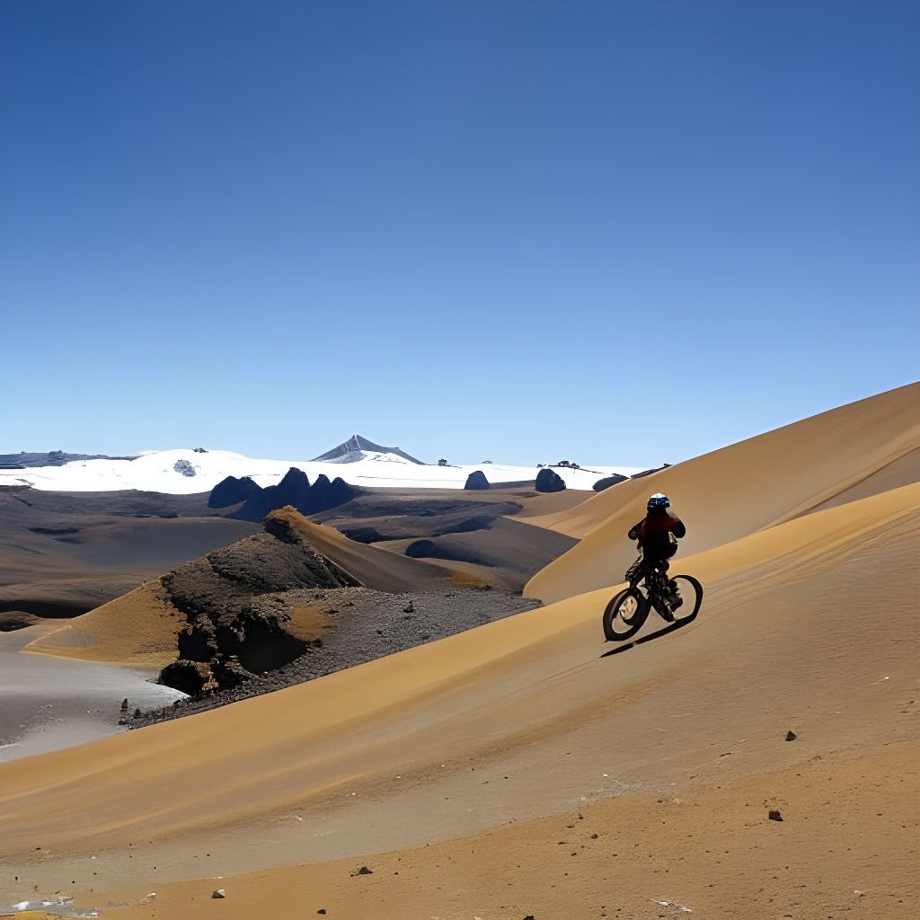 Mountain Biker on Ruapehu Crater