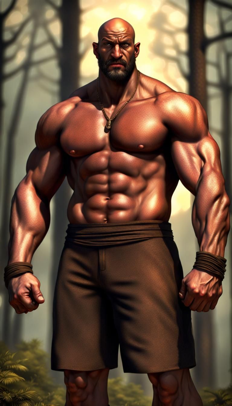Photorealistic Image of an Angry Muscular Thug