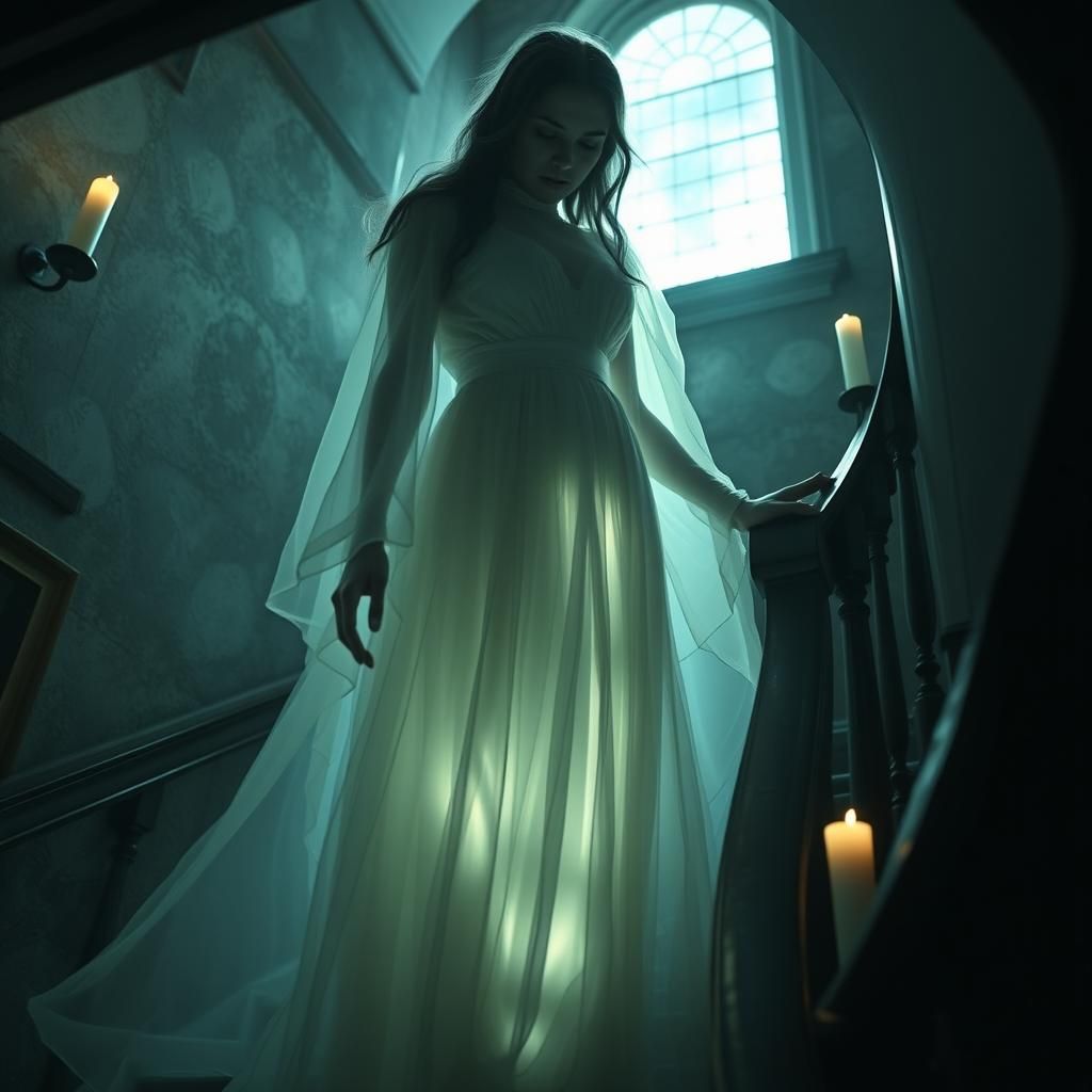 Ethereal Victorian Apparition in Haunted House