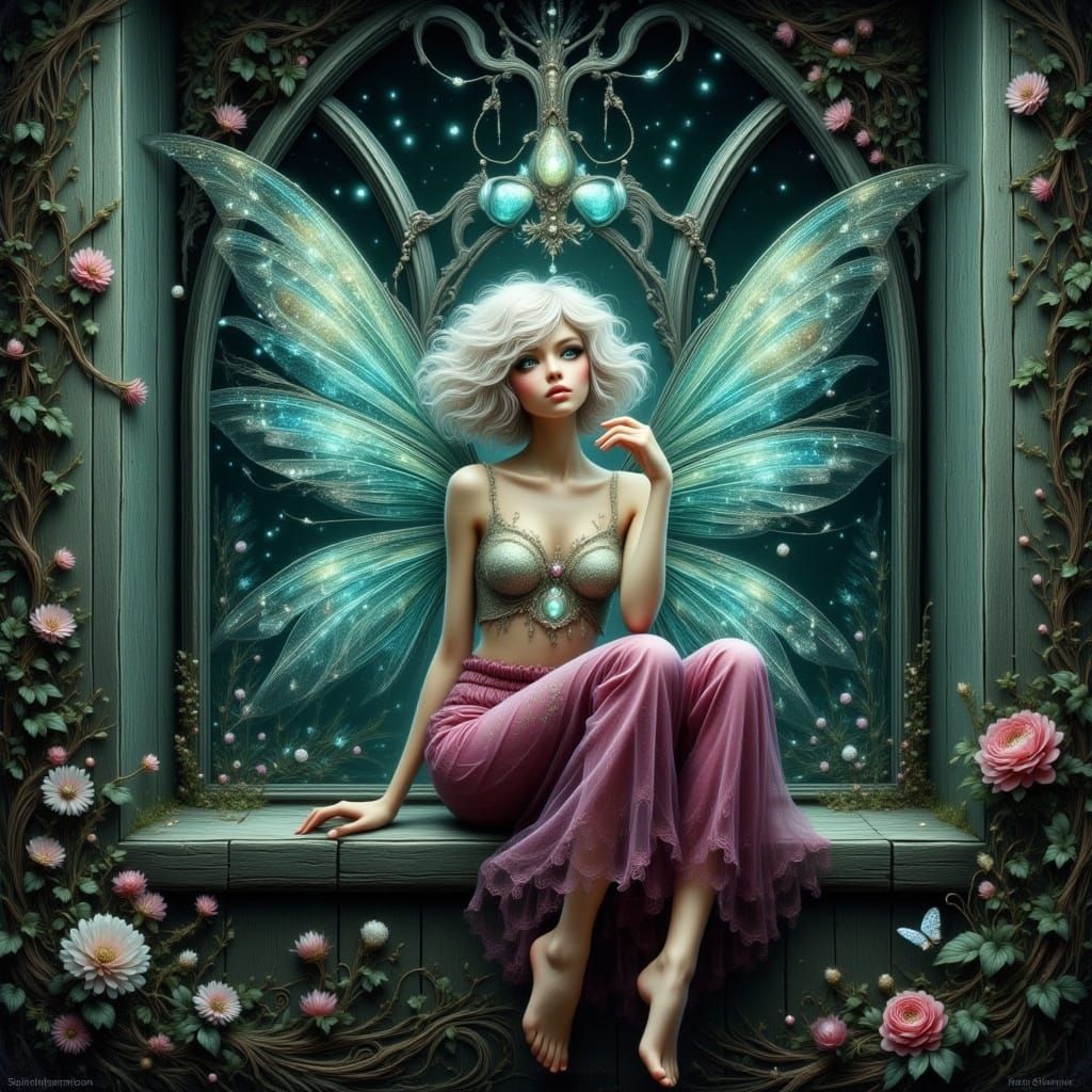 Ethereal Fairy in Tim Burton Style