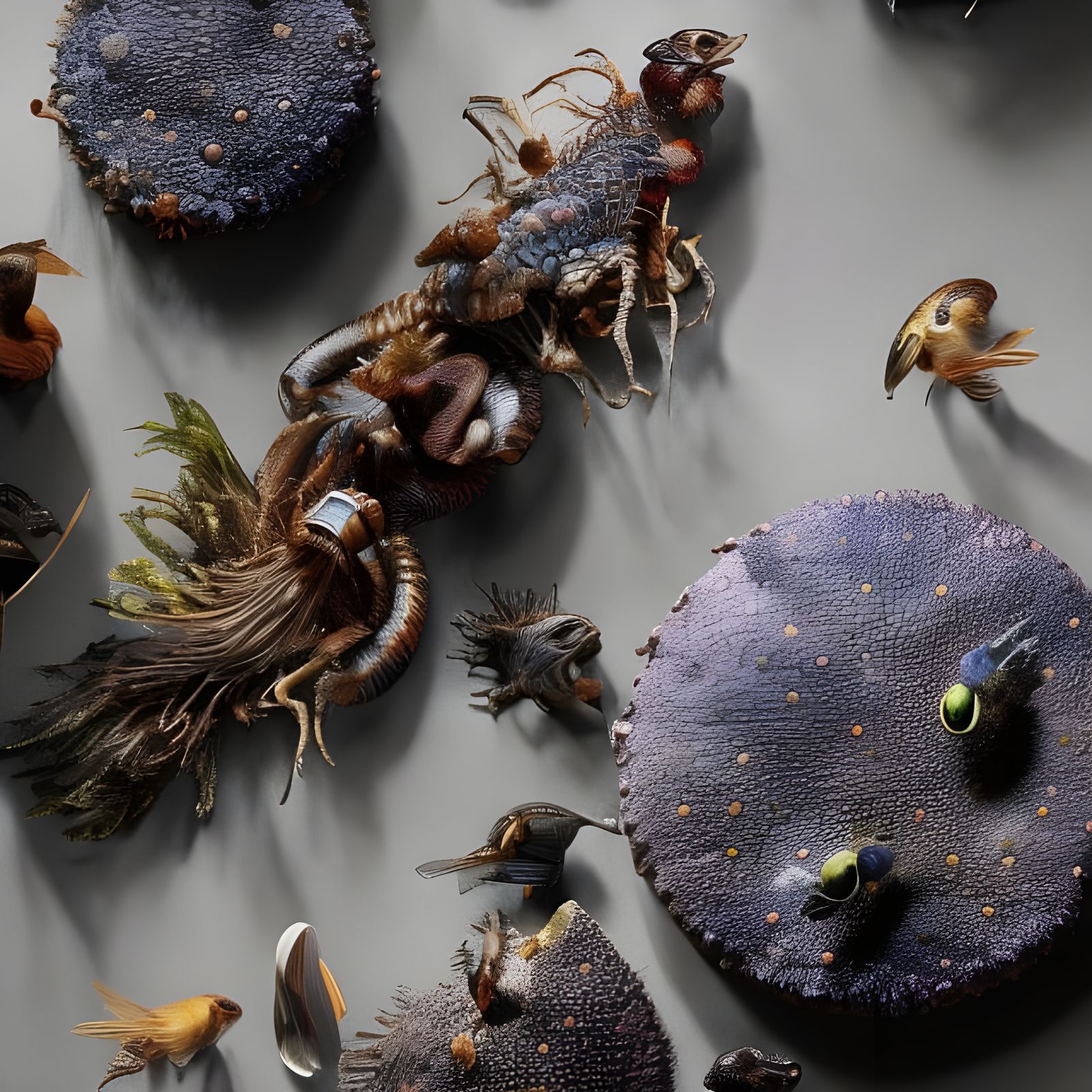 Bizarre Creatures Feast in Restaurant, Octane Render