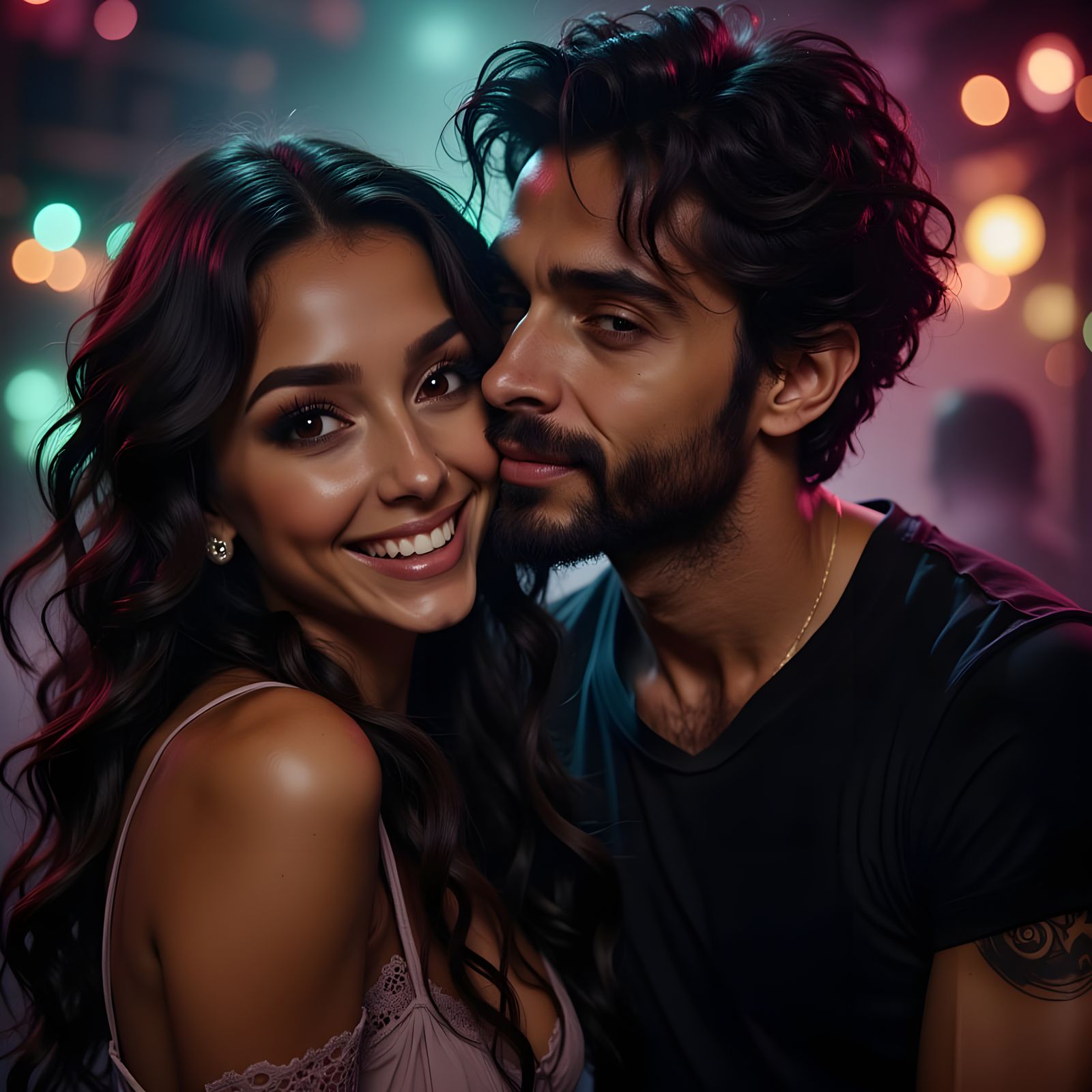 Glowing Young Couple in a Post-College Party Scene