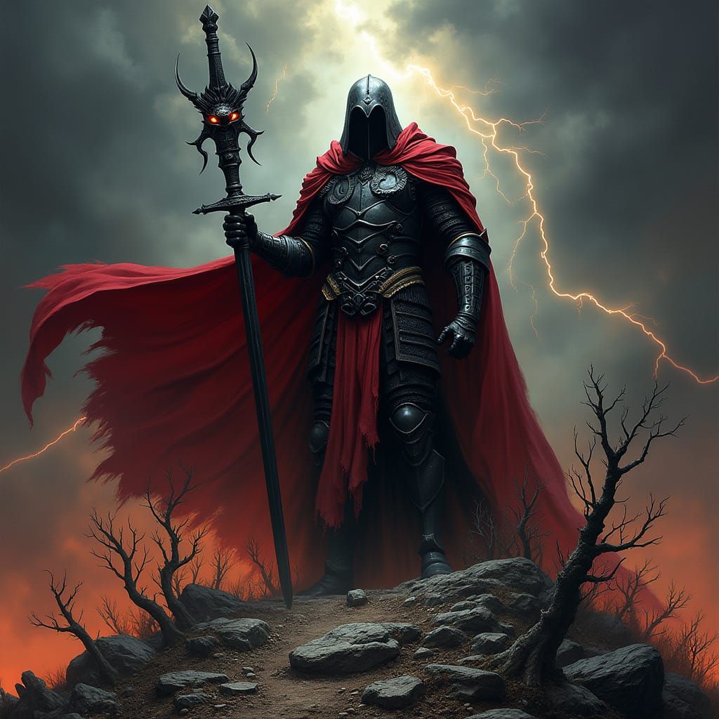 The Emperor in Dark Fantasy Tarot Style