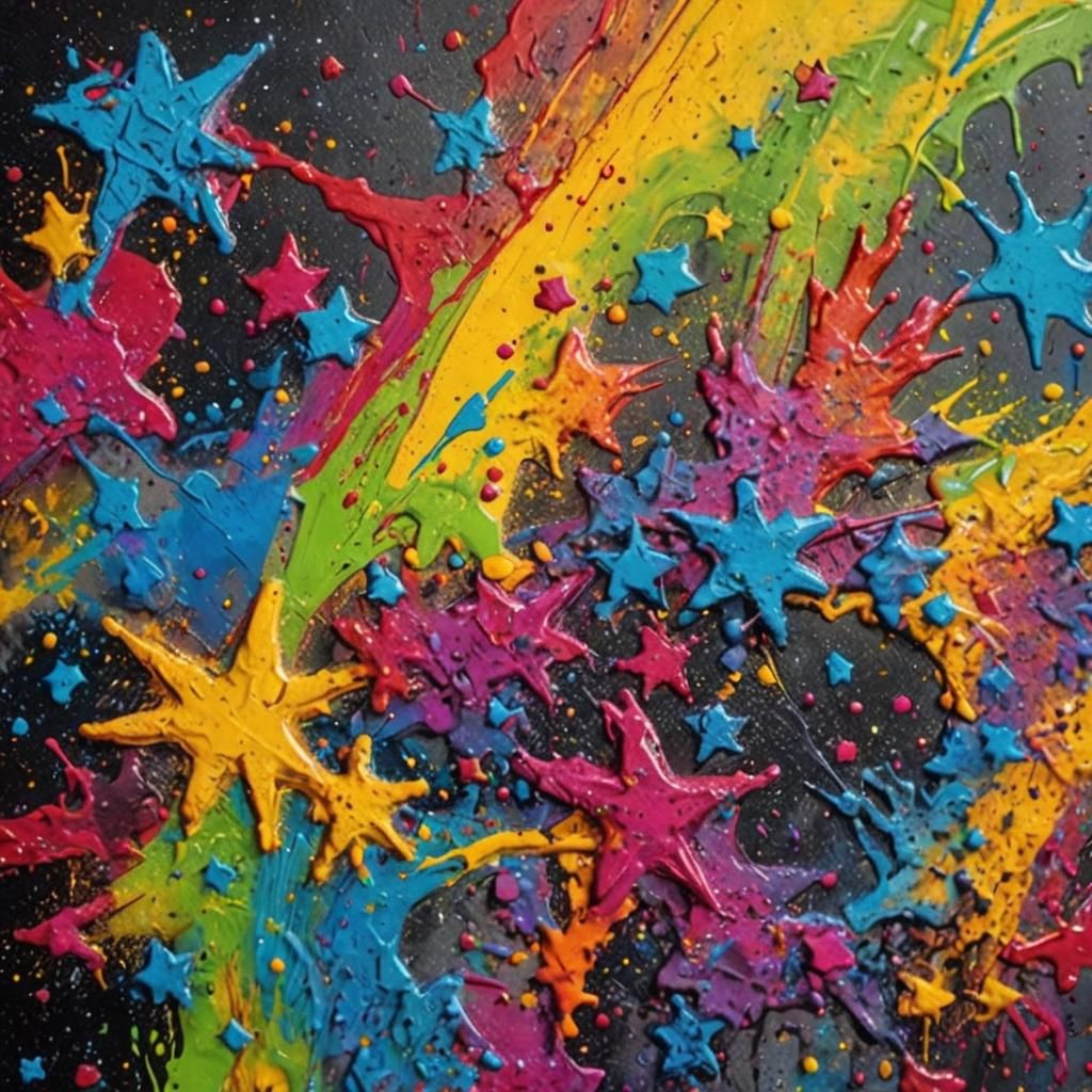Stars in Graffiti Art Macro Photography