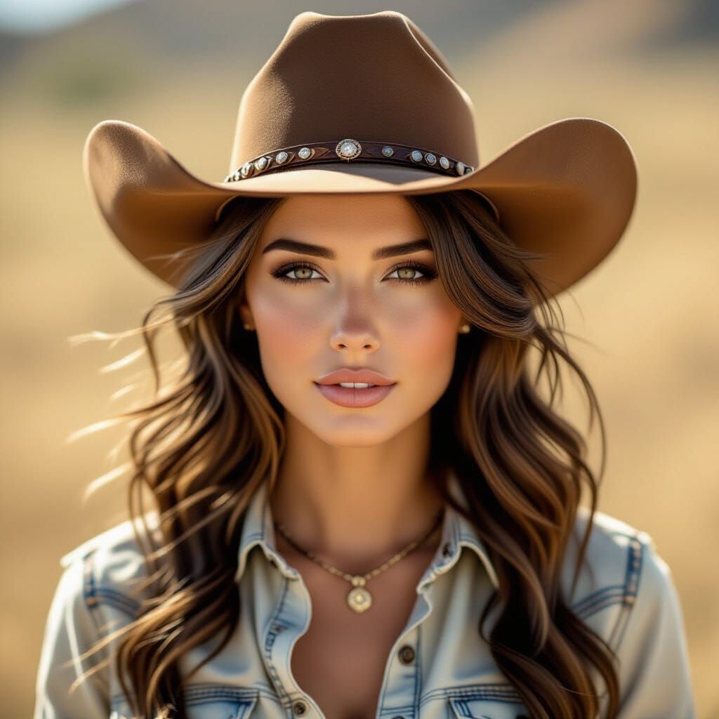 Cowgirl Portrait with Natural Lighting and Details