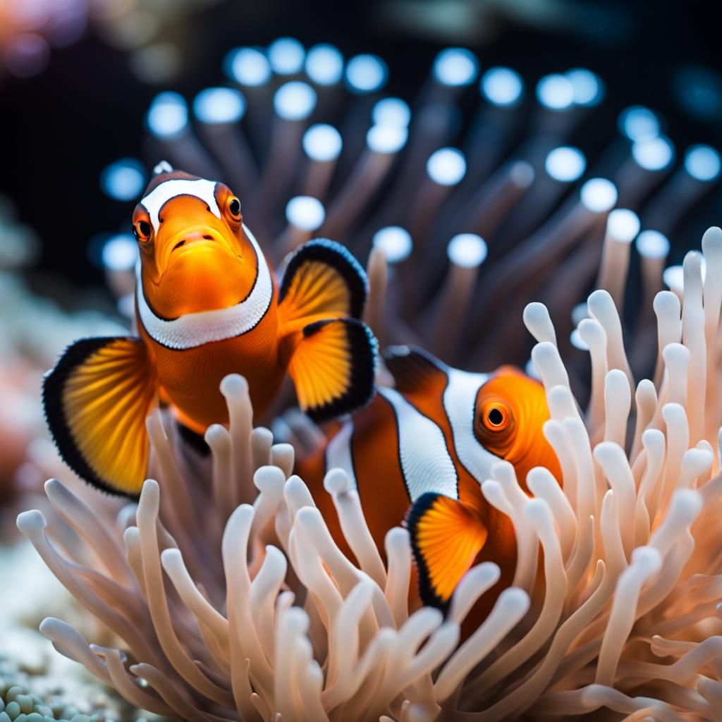 Clownfish Play in Bright Anemone: Professional Photography