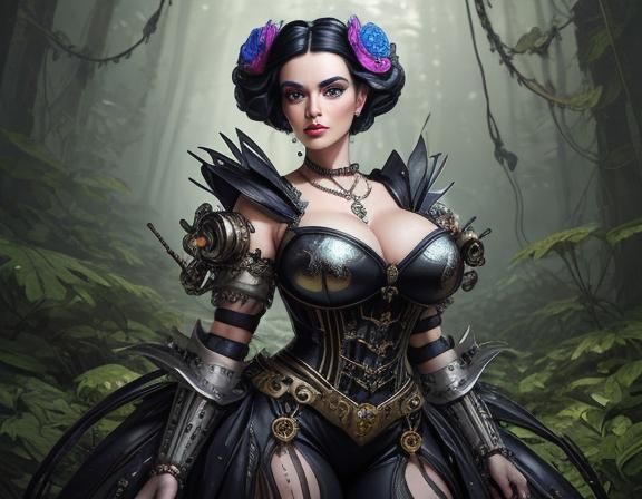 Snow White is lost in fairy proportions. Simon Bisley & Eric Nilsson collaborative art, heavy metal comic art. Chaotic M...