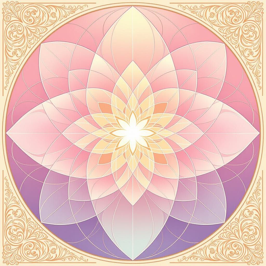 Ethereal Energy Harmony Card with Luminous Geometric Form