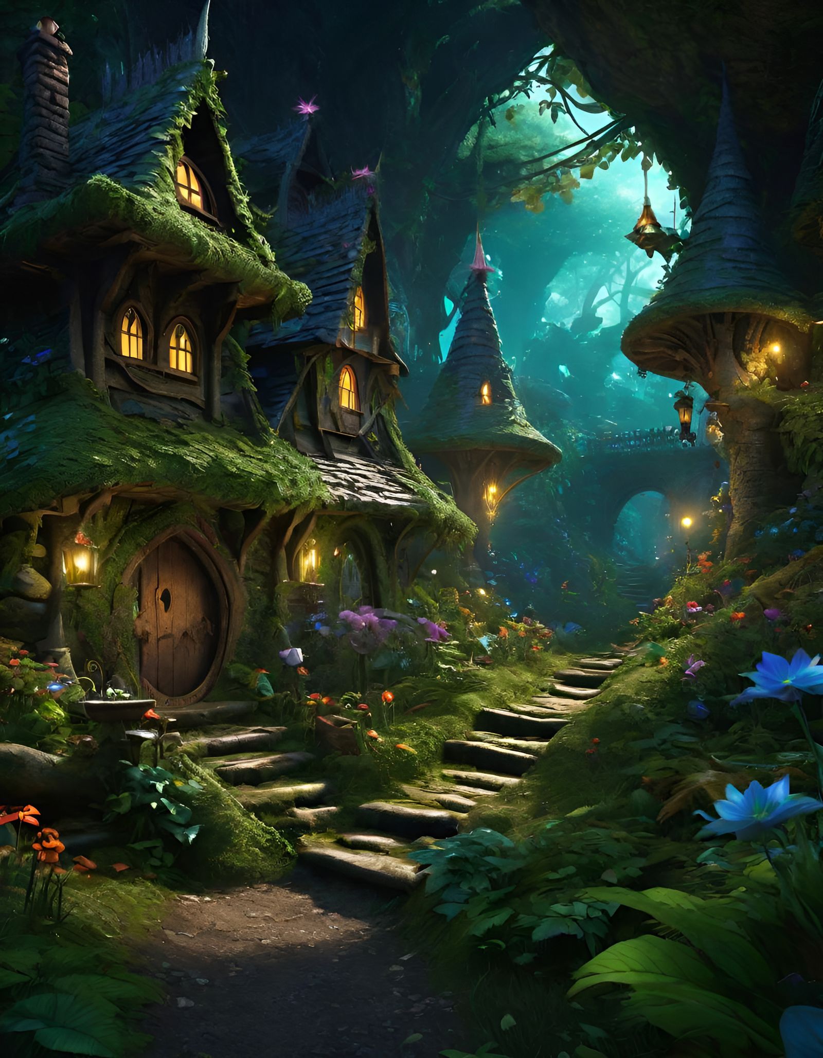 Goblincore Witch Cottage in Mystical Forest