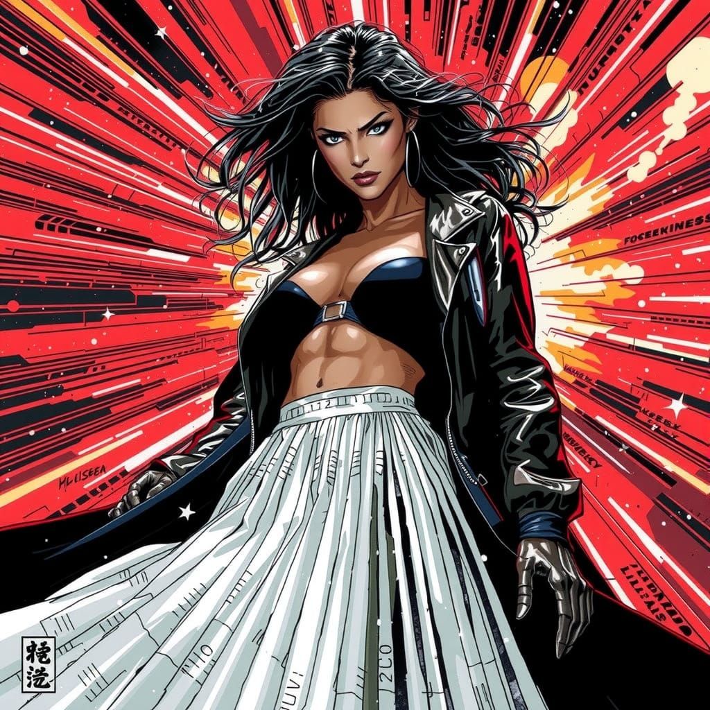 Futuristic Comic Book Heroine in Jim Lee Style