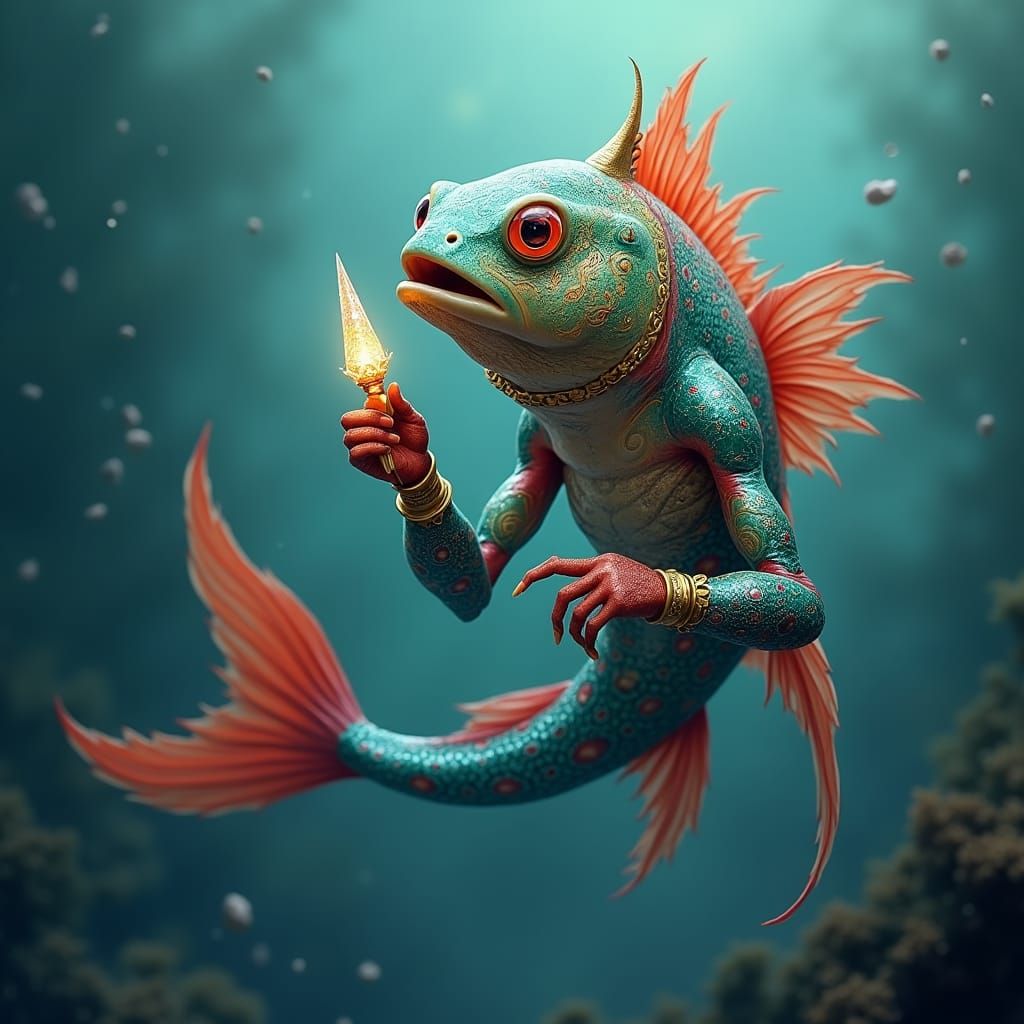 Regal French Fish with Humanoid Hands