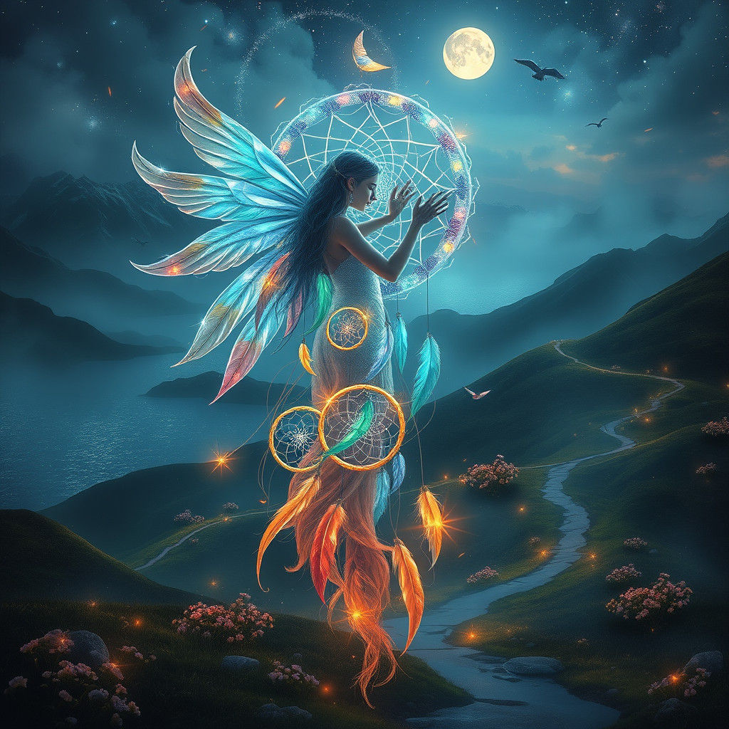 Ethereal Dreamcatcher Weaving a Mystical Tapestry