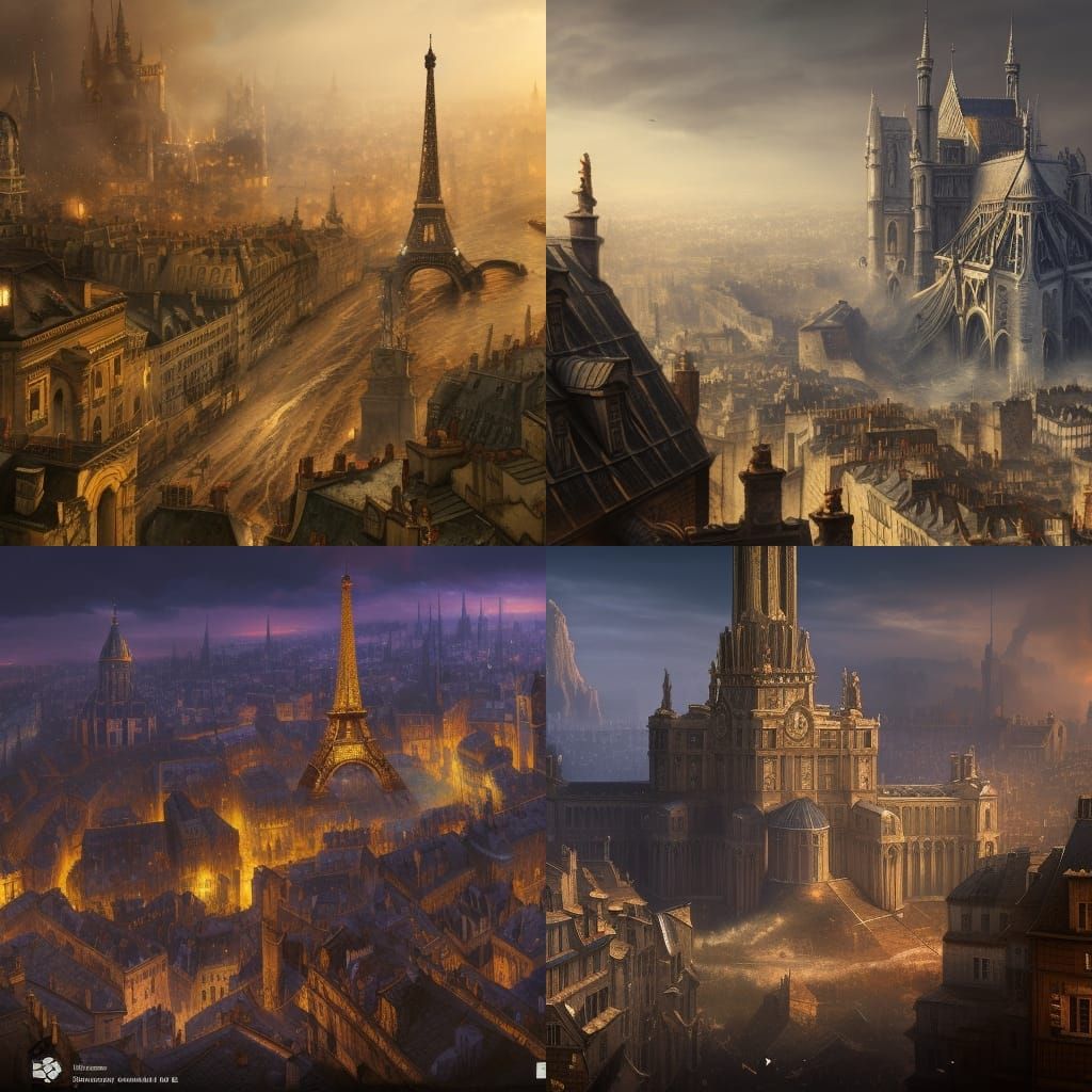 Detailed Matte Painting of the Siege of Paris
