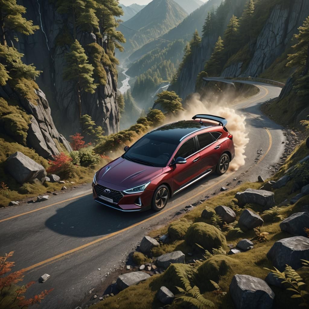 Hyundai Ioniq 5 Electric Trail in Mountain Landscape