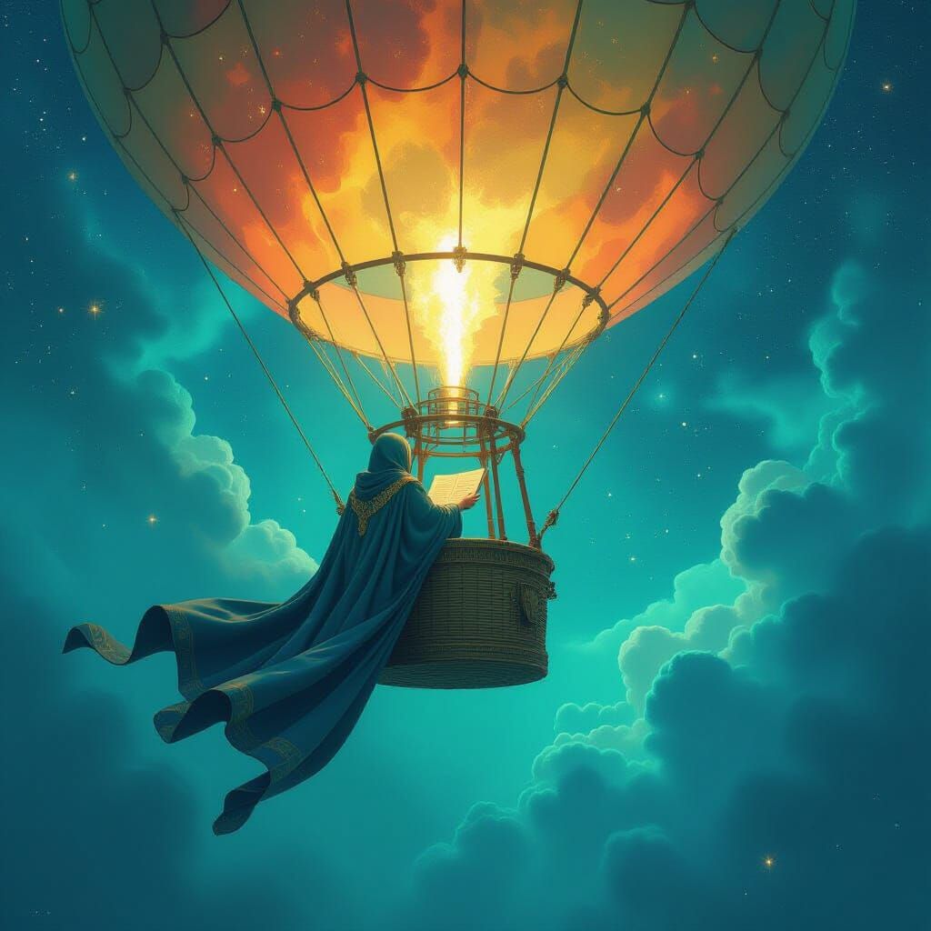 Celestial Cartographer Charts Galaxies in Art Nouveau Style