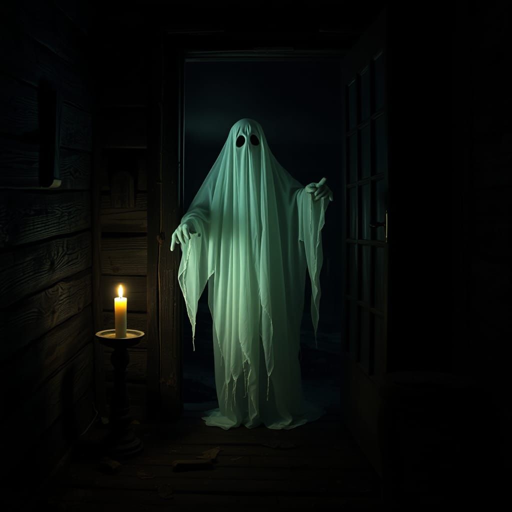 Ethereal Ghost in Haunted Fear Room