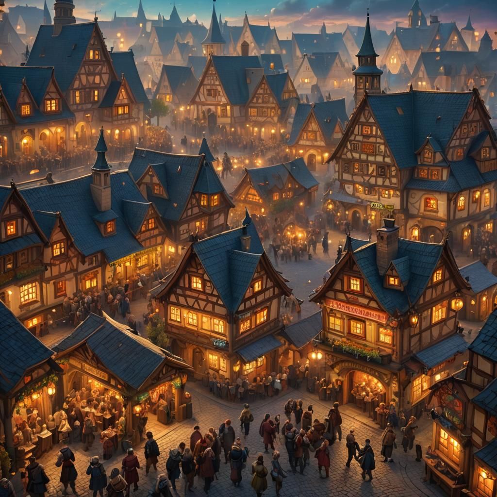 Oktoberfest Fantasy in Gothic German Town