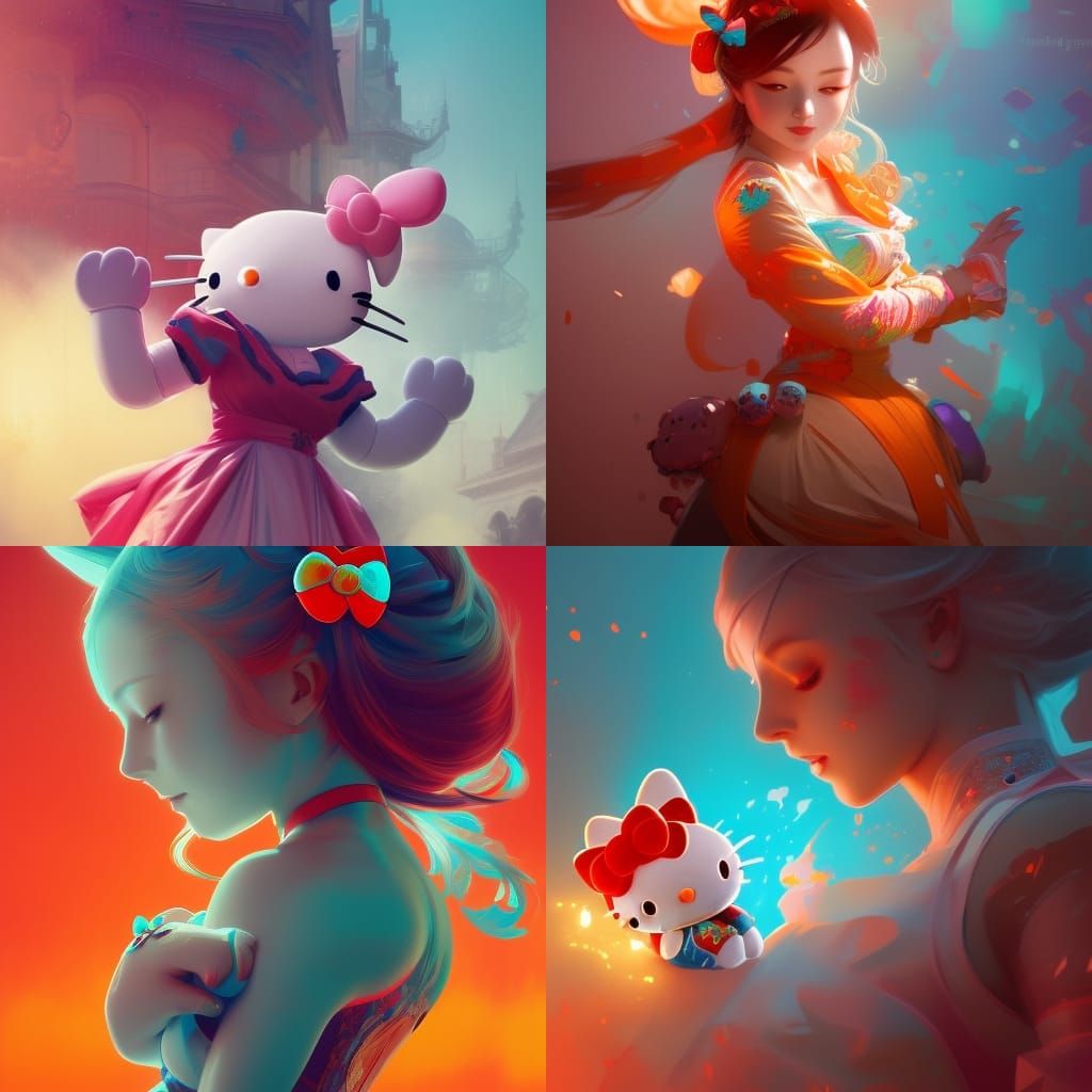 Hyperdetailed Hello Kitty Concept Art in 8K