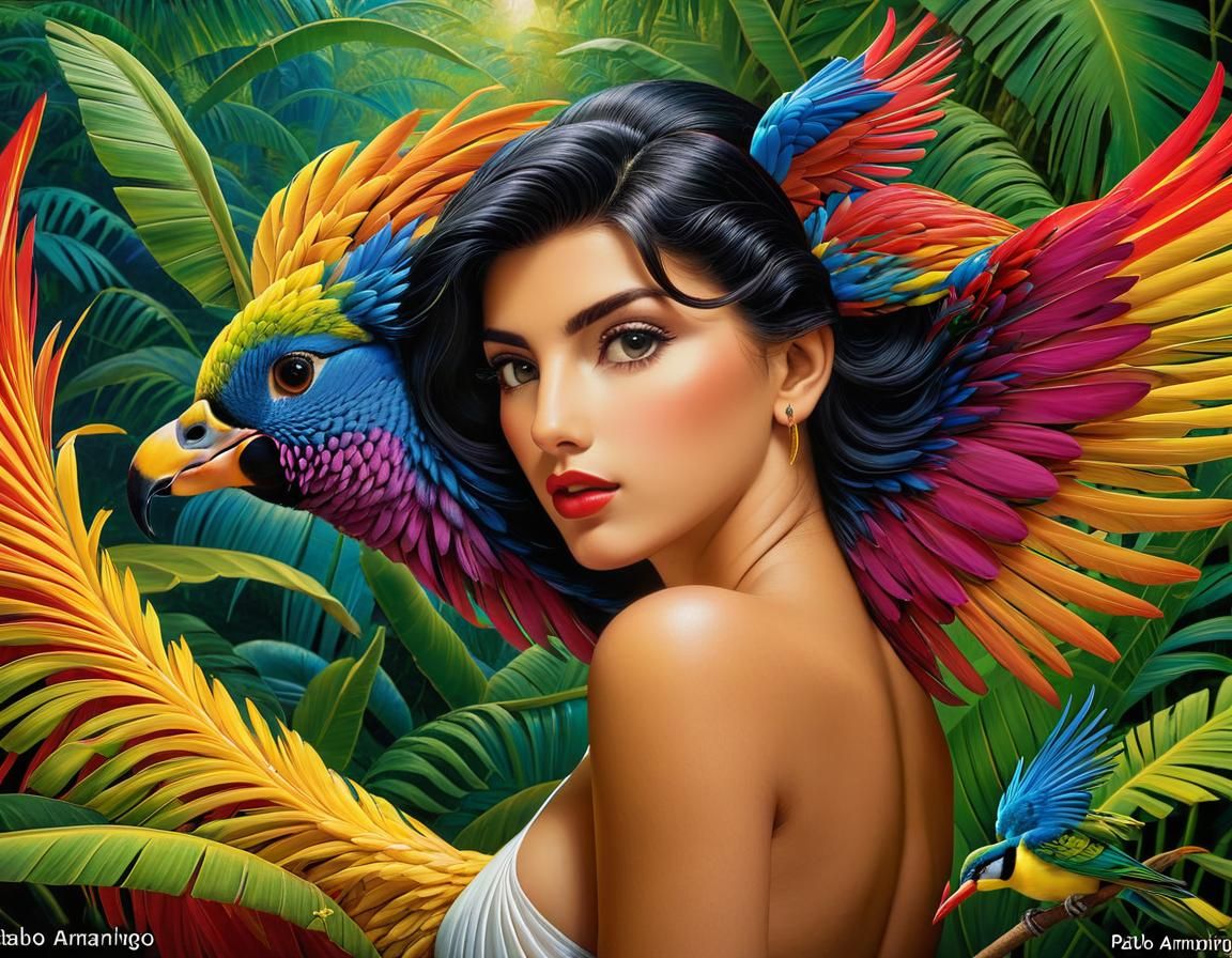 Girl in Jungle as Visionary Art