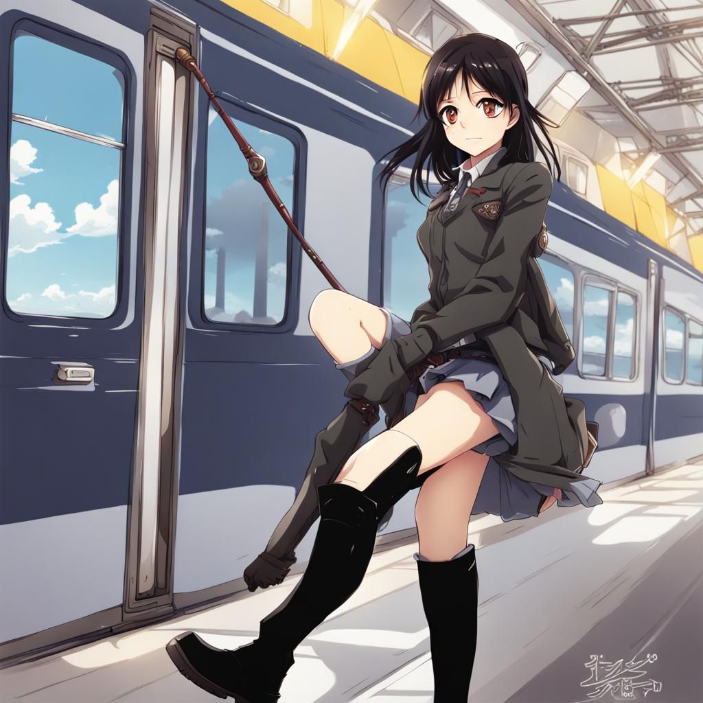 Anime Style Image of Woman Flightseeing in Russia