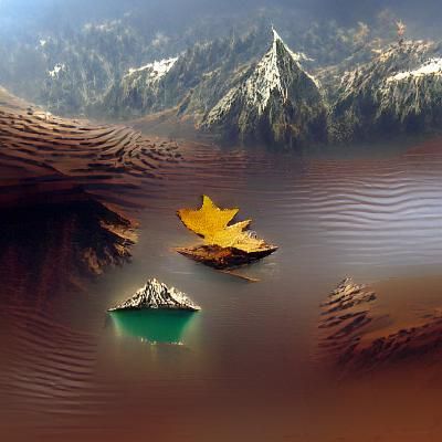 Autumn Lake Surrounded by Mountains