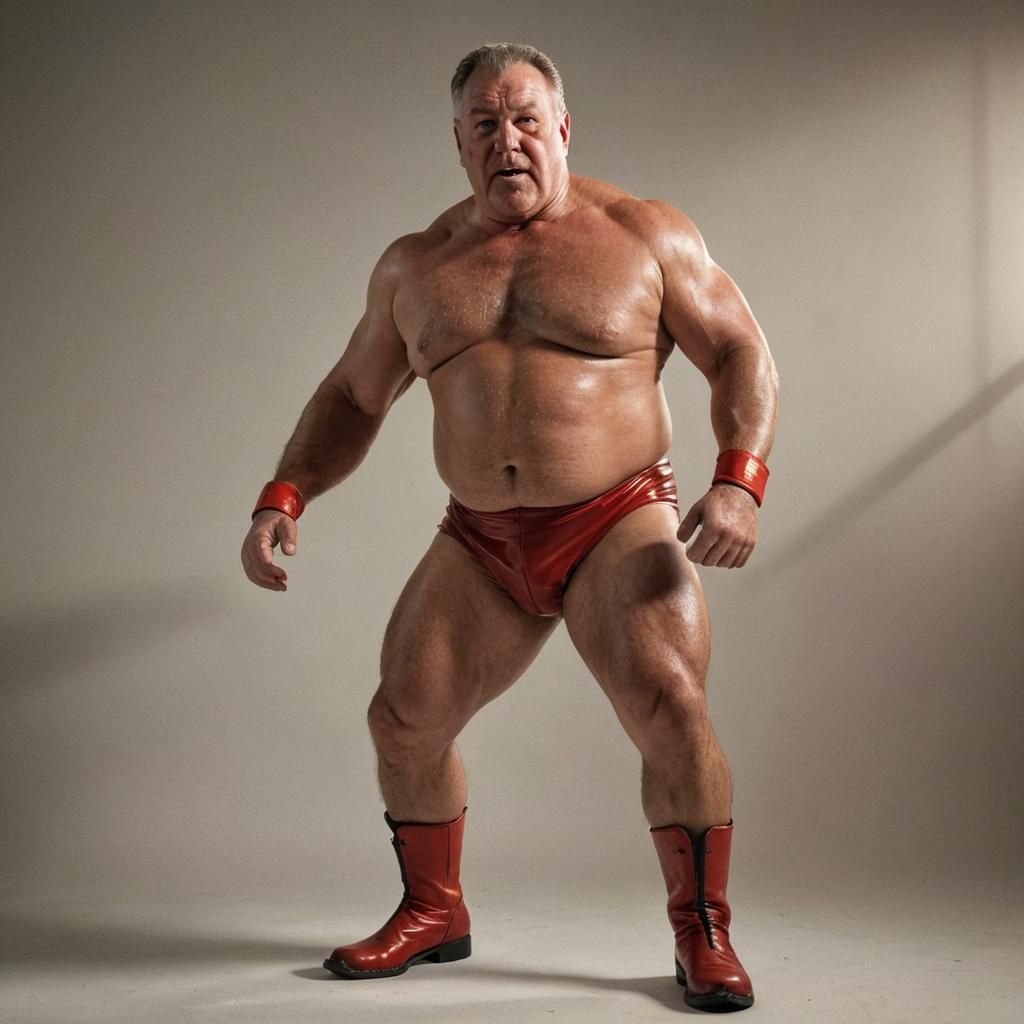 Vibrant Portrait of a Fearless 65-Year-Old Bodybuilder