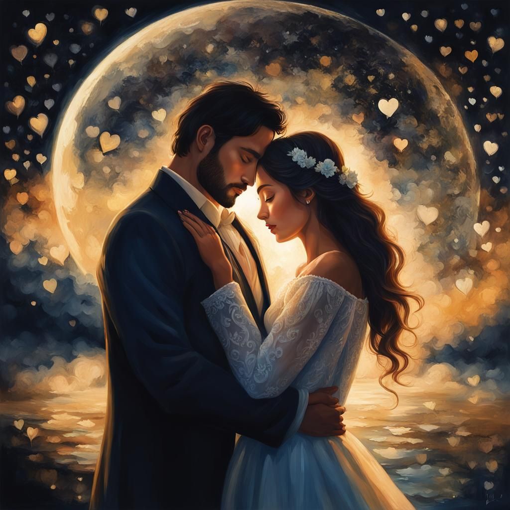 Enchanting Love Couple in Dreamy Landscape