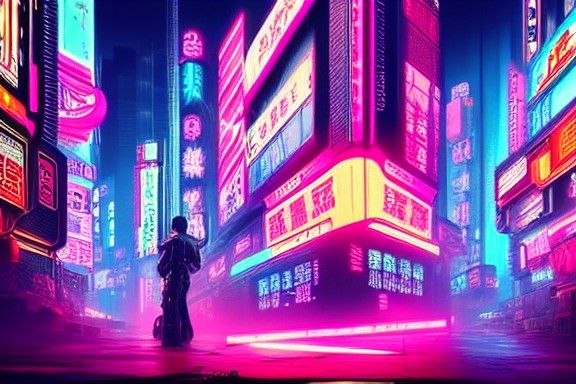Futuristic Neo-Tokyo Cyberpunk Cityscape