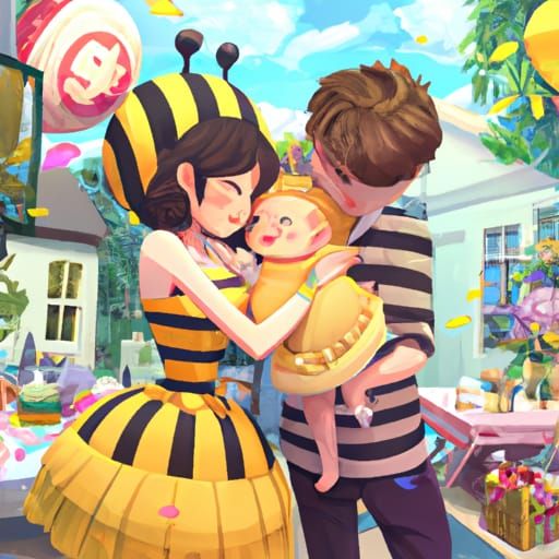 Princess as a Bee in Studio Ghibli Style