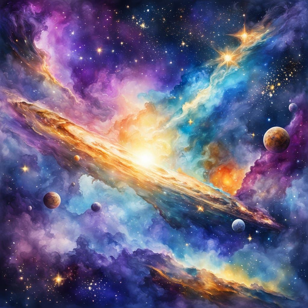 Spaceship Journey Through Stars to New Galaxies