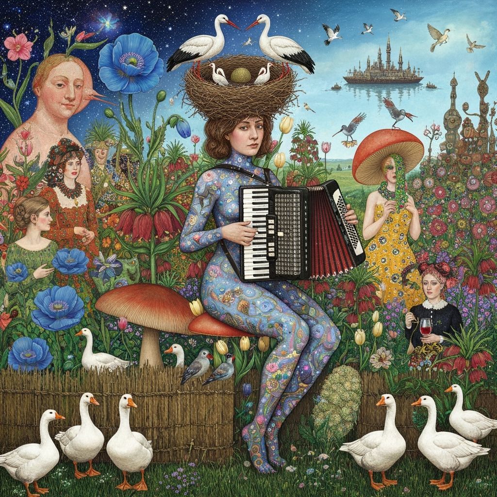 Cosmic Woman Embracing Nature's Energy