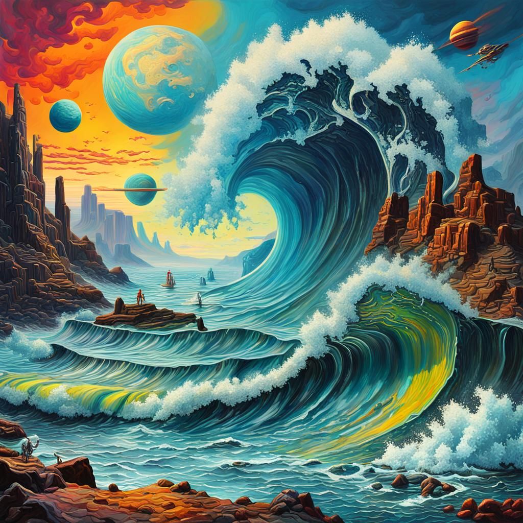 Dark Fantasy Punk Collage in Surreal Style