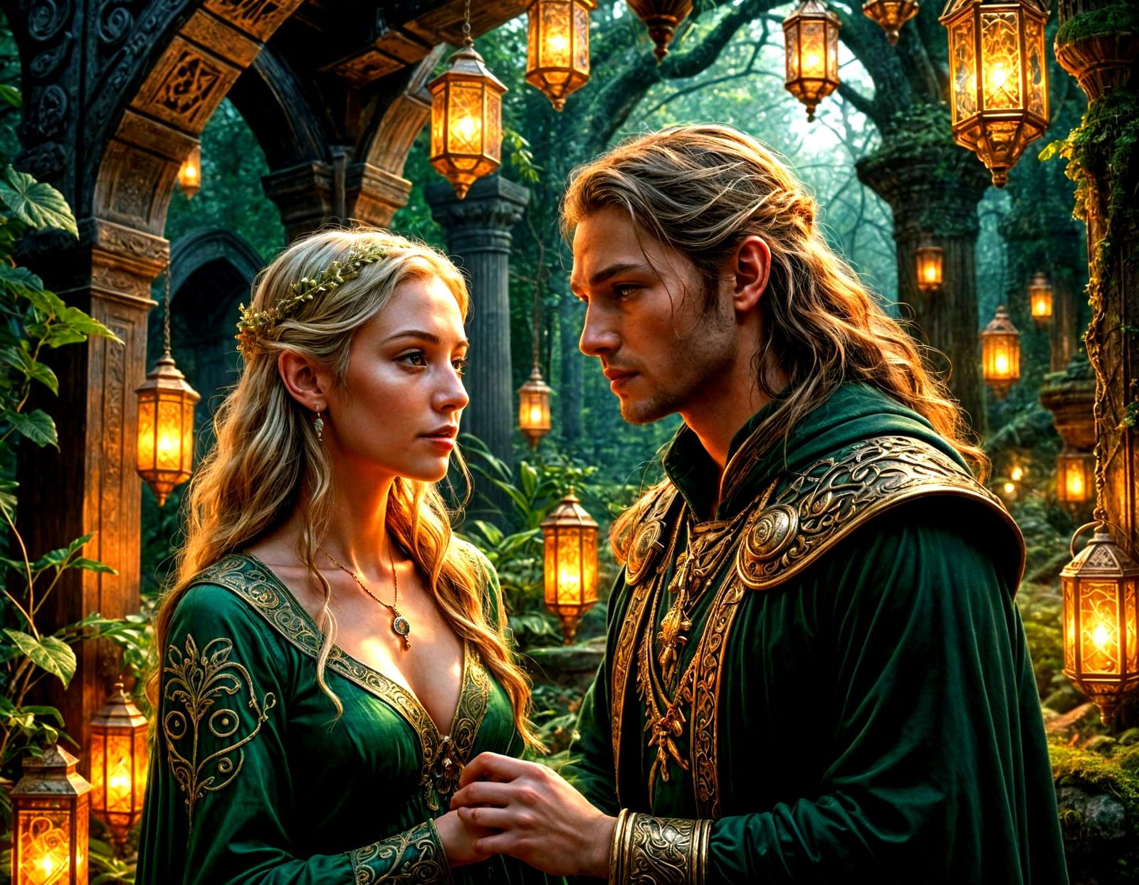 Magical Lanterns on Starry Night: Fairytale Romance