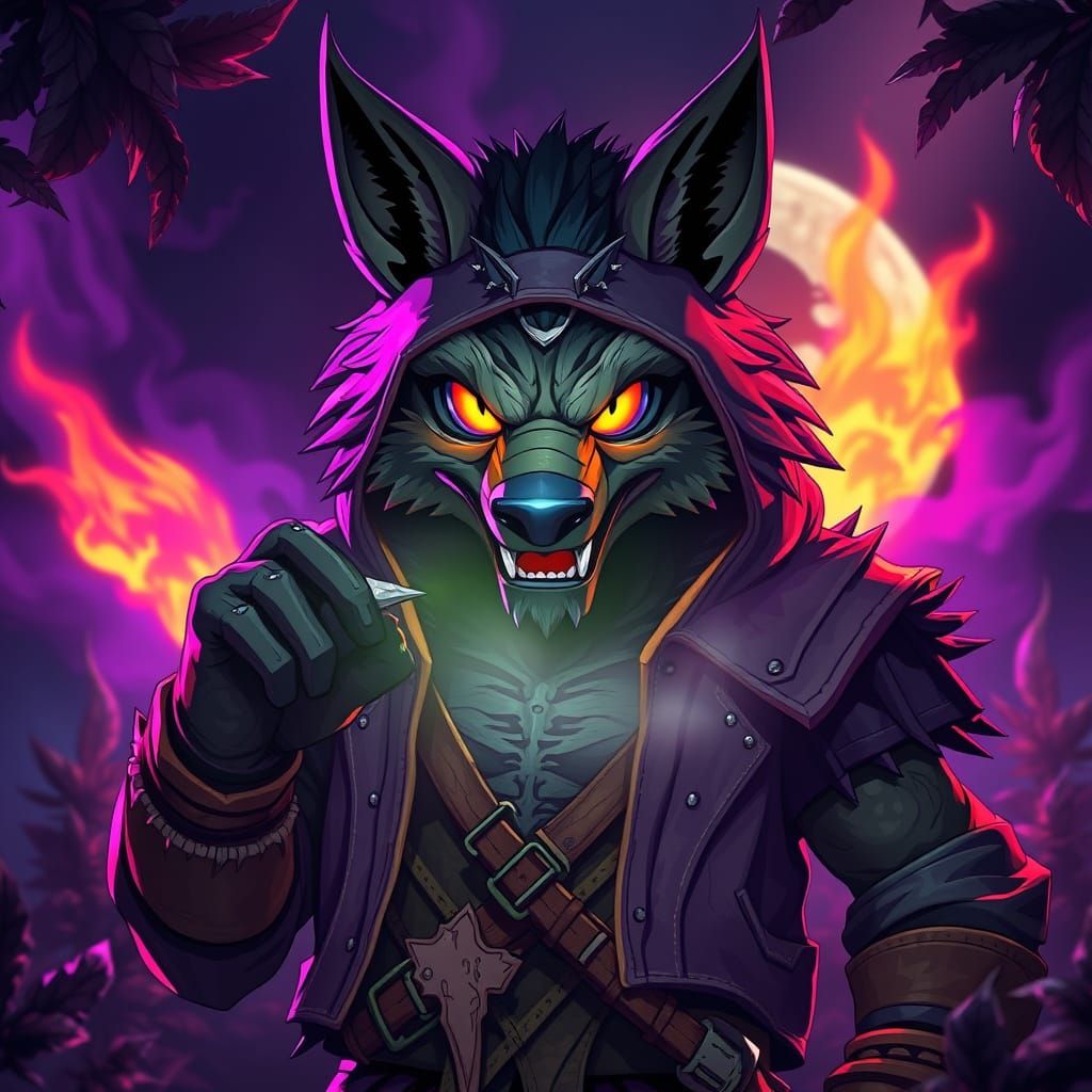 Big Bad Wolf Cartoon Stoner in Mortal Kombat Outfit