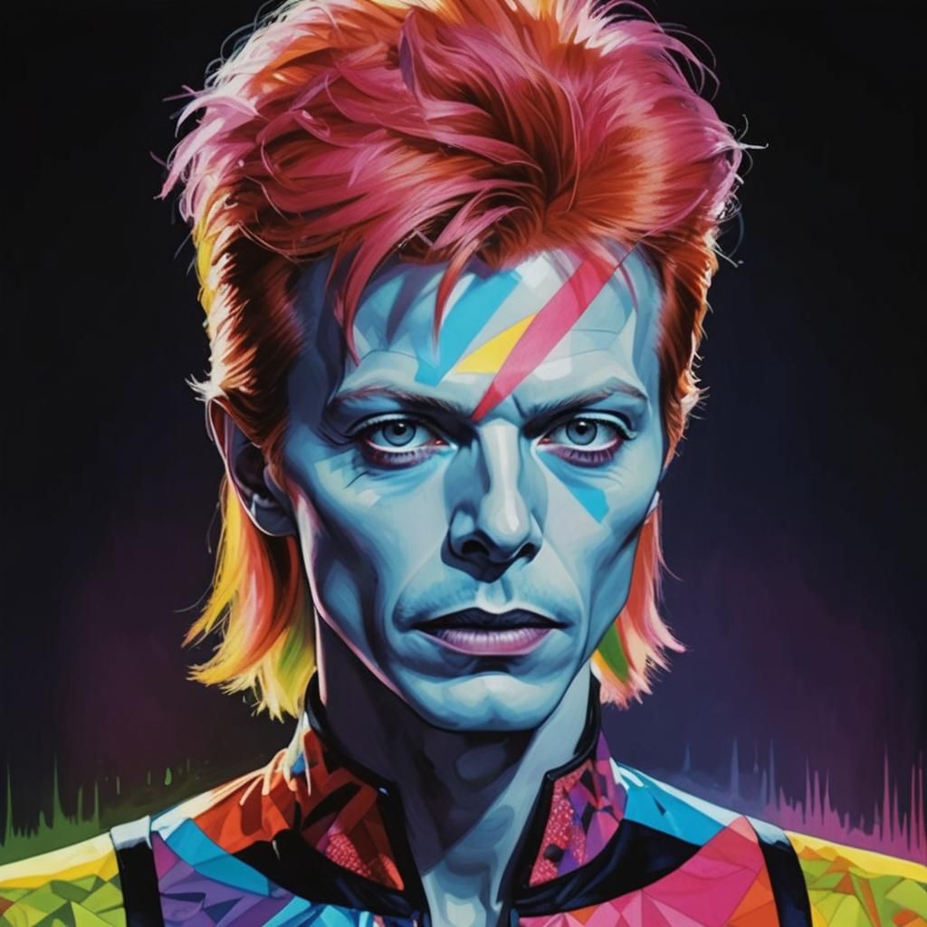 David Bowie in his alter ego Ziggy Stardust Pop Art