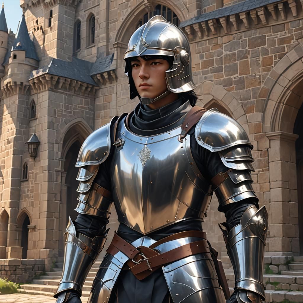Anime Knight in Shining Armor Inside Castle