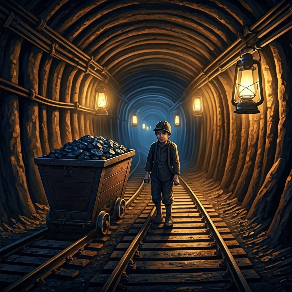 Coal Miner in a Northern British Mine