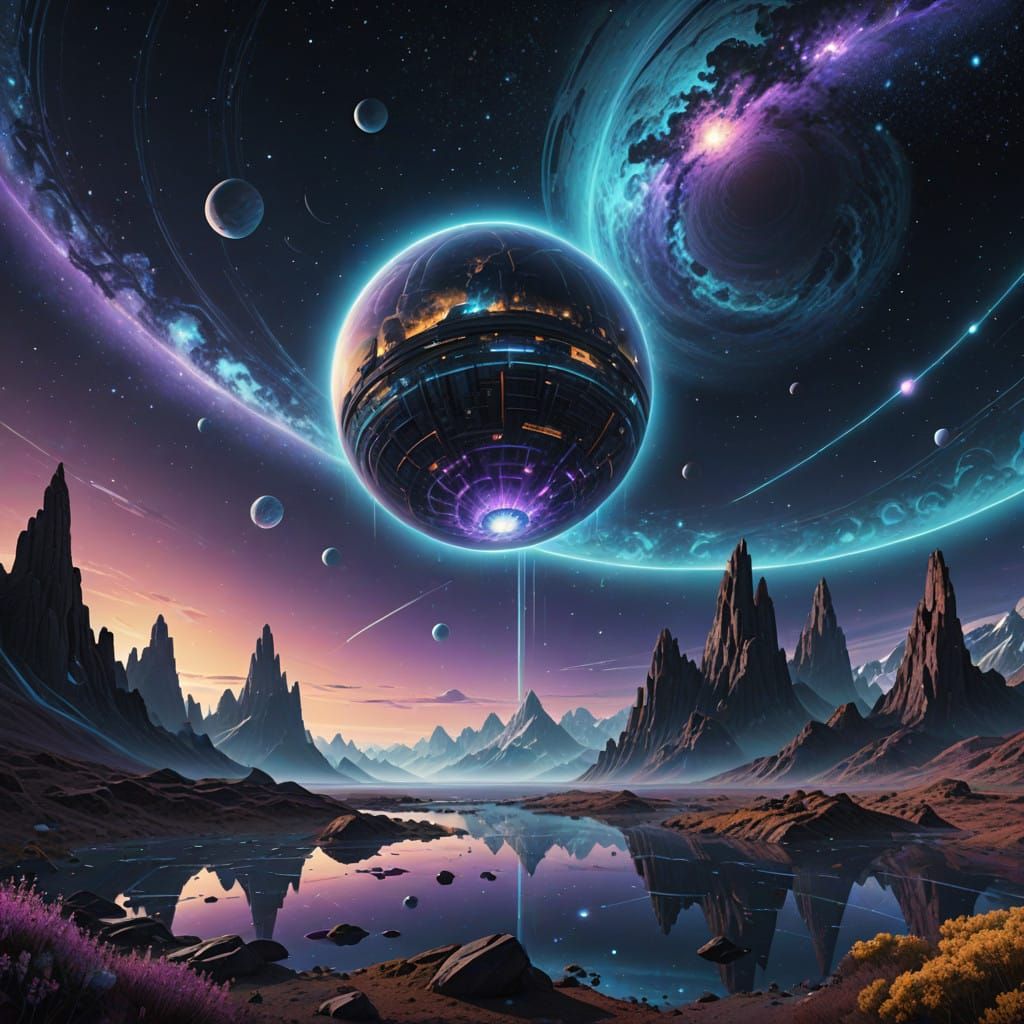 Transcendent Cosmic Dreamscape in Radiant Hues